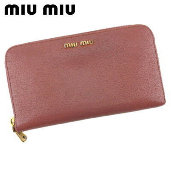 Miu Miu long zipper Wallet pink leather - Picture 1 of 6
